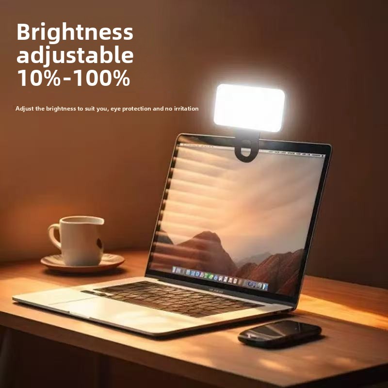 Photography Lighting Online - 携帯用クリップ式ポケットLEDフィルライト、スマホ、ノートパソコン、オンライン会議、ビデオ、自撮り、写真撮影用、調光可能ランプ