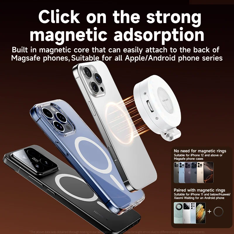 Quality Photography Lighting - Magsafe 電話用 LED Selfie フィルライト 調整可能な明るさ