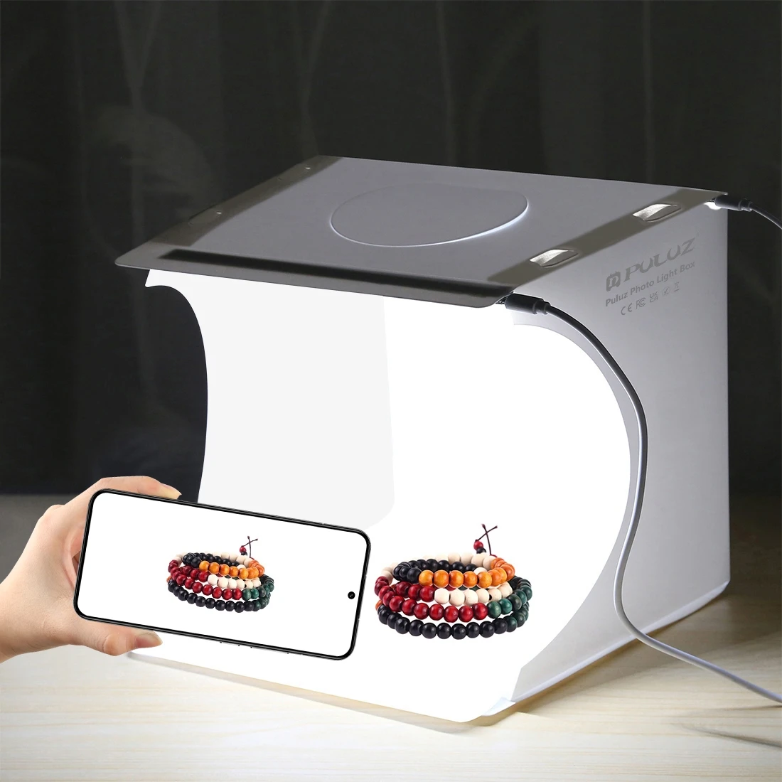 Photography Lighting Tent - PULUZ 20 センチメートルミニ 2 LED パネル折りたたみポータブル