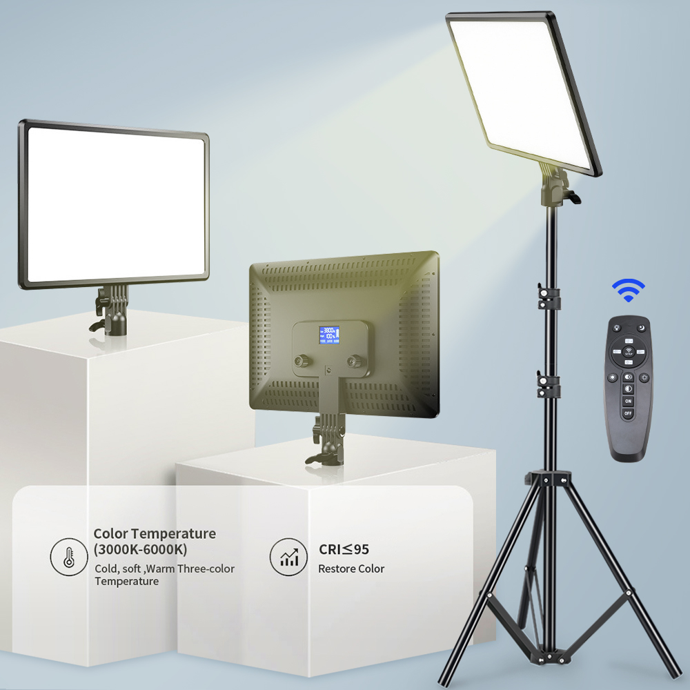 Photography Lightning - 10/14 インチ LED ビデオライトパネル二色 3000K-6000K 写真照明ライブストリーミングフォトスタジオ