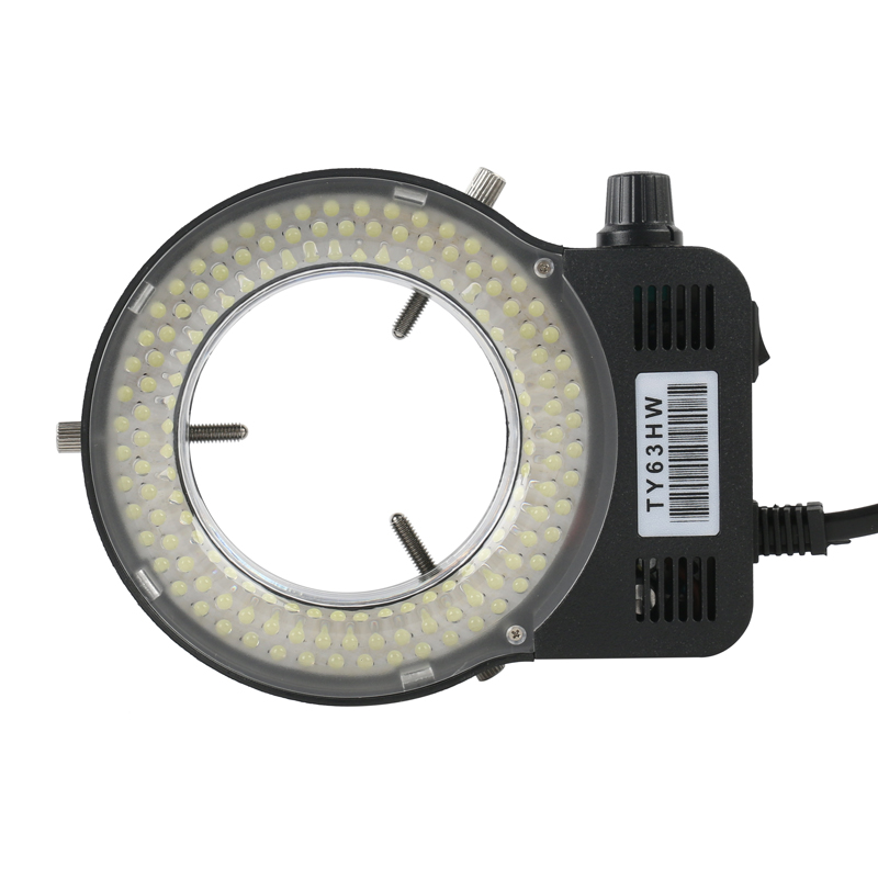Photography Lighting Effects - 調整可能な 144 LED リングライト照明ランプ産業用ステレオ三眼顕微鏡ビデオカメラレンズ拡大鏡 110V 220V