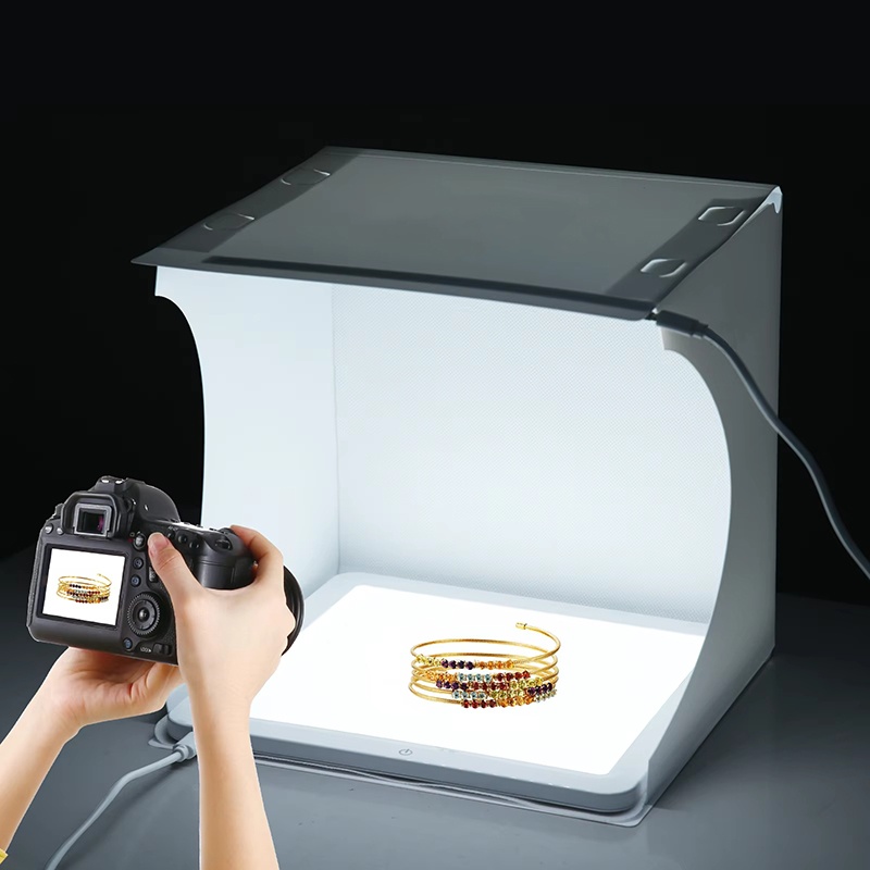 Photography Lighting Tent - 20cmポータブルフォトボックス写真撮影用折りたたみ式LEDライトルームフォトスタジオライトテントソフトボックス、6色背景付き、デジタル一眼レフカメラ用