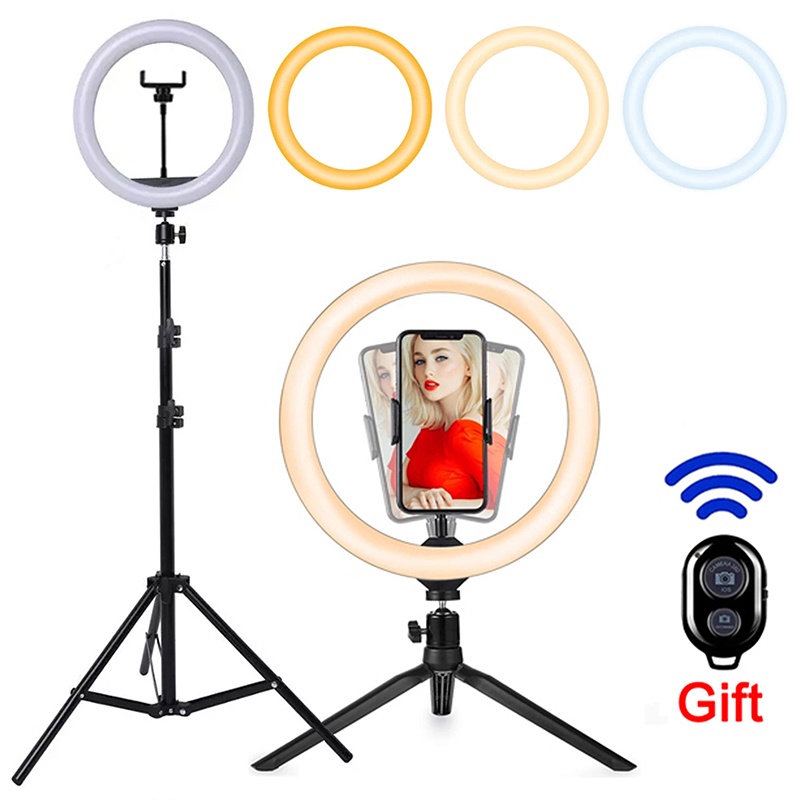 Photography Lighting Tent - 16/26/33 センチメートル LED 自撮りリング照明ライト調光可能な写真撮影 Bluetooth リモコン付き