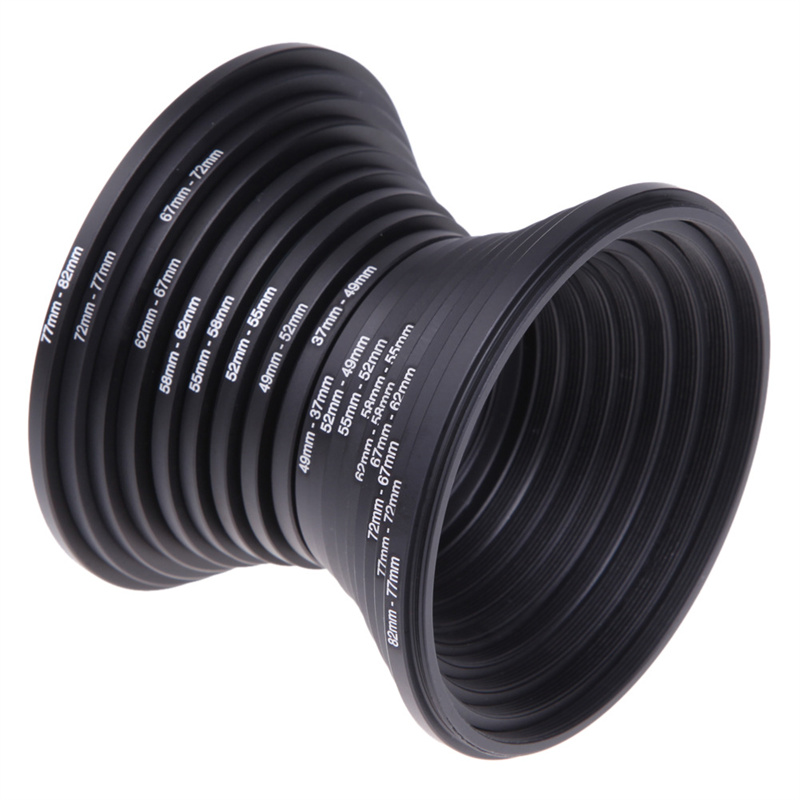 Macro Photography Lighting Kit - カメラレンズ用フィルターリングアダプター,37-82 82-37mm,Fujifilm,Nikon,canon, all dslr,18個用