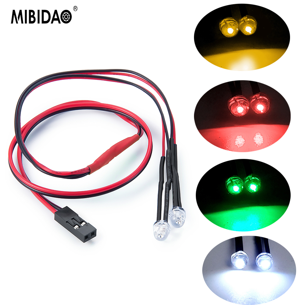 Macro Photography Lighting Kit - MIBIDAO RC カー LED ライトスポットライト赤/白/黄/緑装飾ランプヘッドライト 1/10