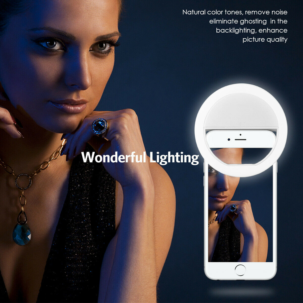 Photography Lighting Effects - USB充電式LEDセルフィーリングライト、携帯電話レンズ用LEDセルフィーランプリング、iPhone、Samsung、Xiaomi携帯電話用セルフィーライト