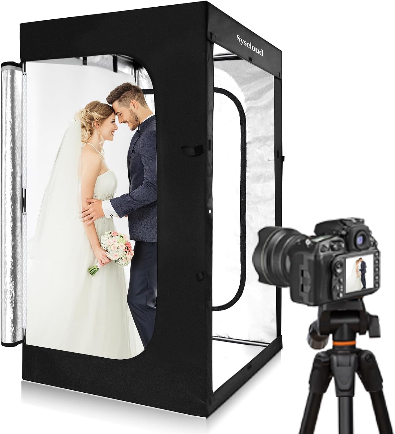 Photography Lighting Tent - 調光可能なLEDフォトスタジオライトテント、47x39x78インチ、640個の電球と3つの両面カラーバックドロップを備えたプロフェッショナル撮影キット、大型製品写真撮影用