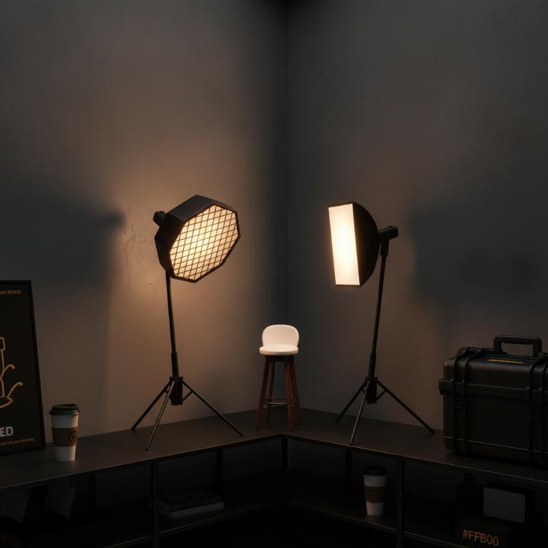 Photography Lighting Layout - リアルな1/12スケールのミニチュアスタジオライト、ソフトボックス、三脚、写真撮影用の小道具。ドールハウスのレイアウトやシーン撮影、テーブルトップの装飾に最適。
