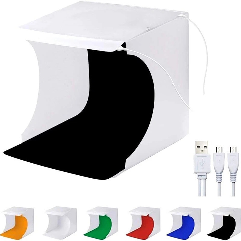 ポータブル折りたたみフォトボックス写真撮影LEDライトミニ写 - Photography Lighting And Backdrop Kits のレビューと価格