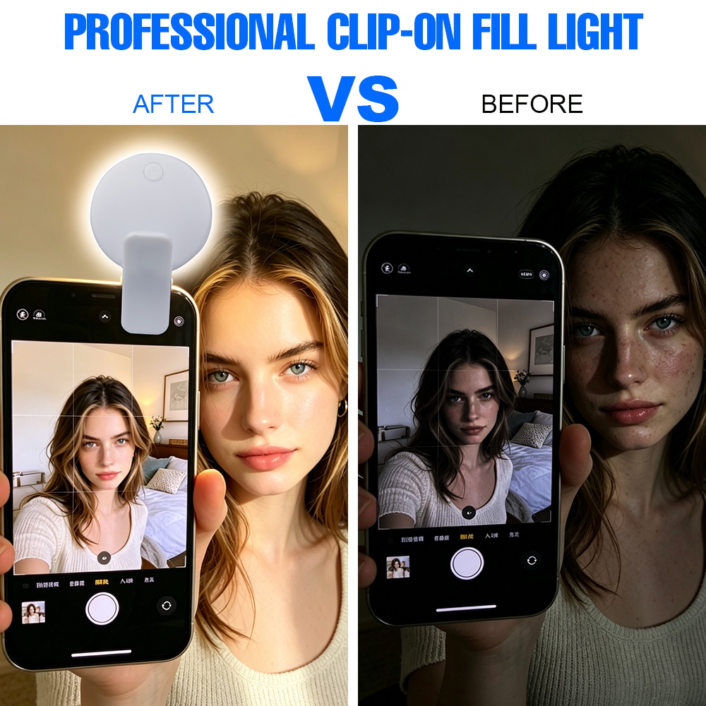 ポータブルクリップオン自撮り補助光 3段階の明るさ 2つのラ - Photography Lighting Led のレビューと価格