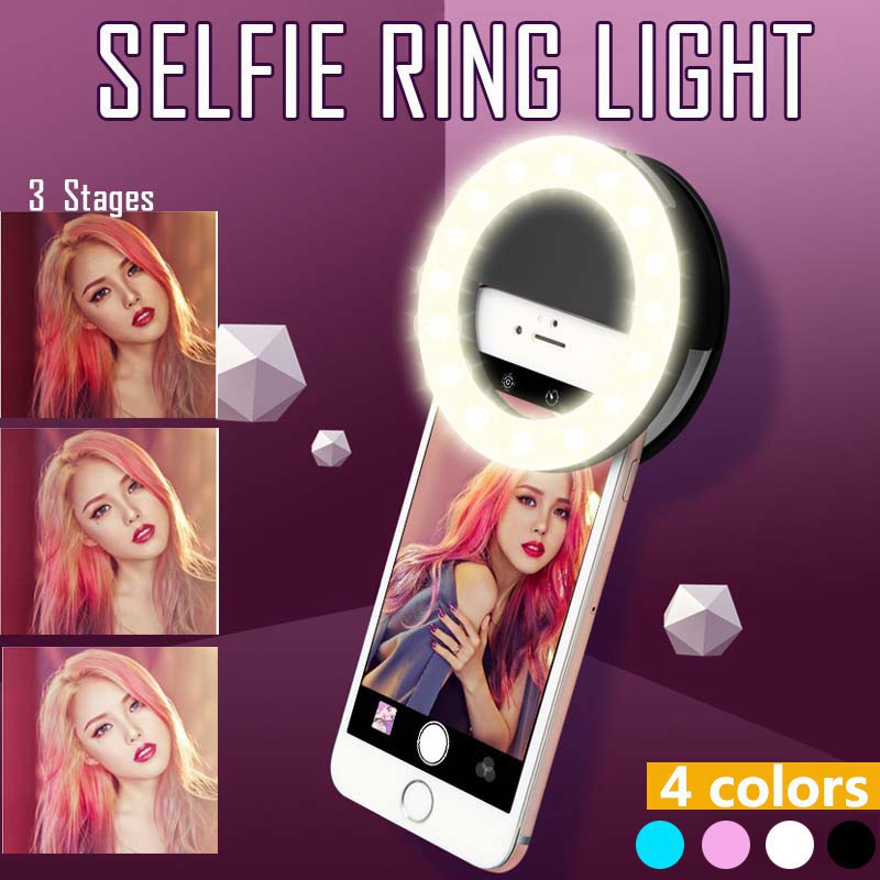 LEDセルフィーリングライト,3レベル調整モード,USB充電 - Photography Lighting Effects のレビューと価格