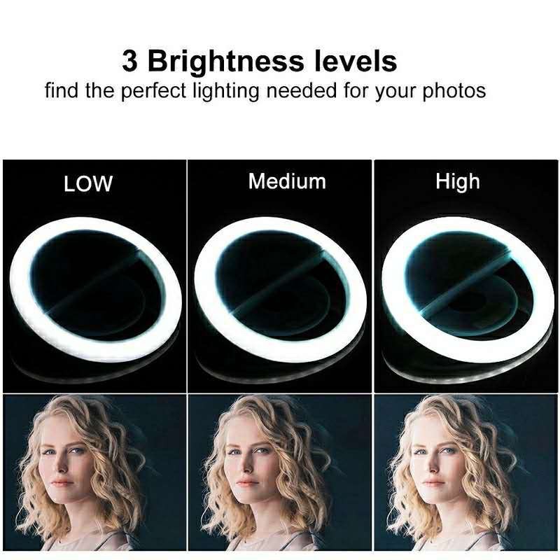 LEDセルフィーリングライト,3レベル調整モード,USB充電 - Photography Lighting Effects のレビューと価格