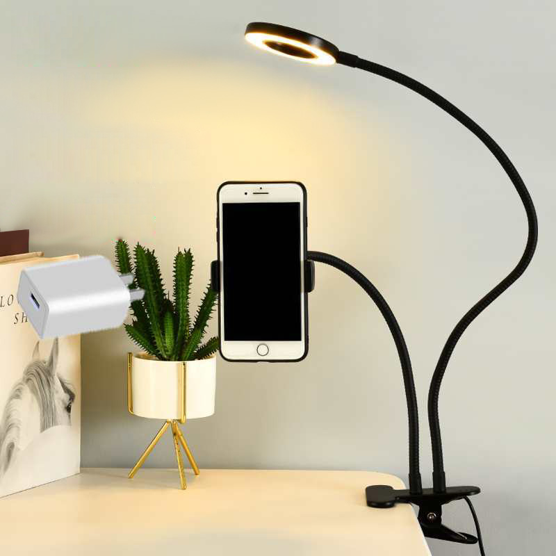 自撮りリングライト付きユニバーサルフレキシブル携帯電話ホルダ - Photography Lighting Effects のレビューと価格