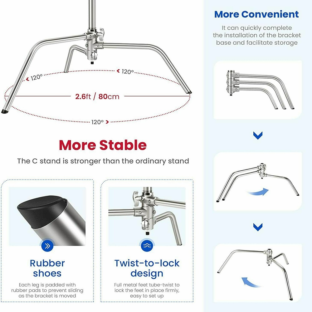 Selens 300cm Cスタンド ステンレス製ライトスタ - Photography Lightning のレビューと価格