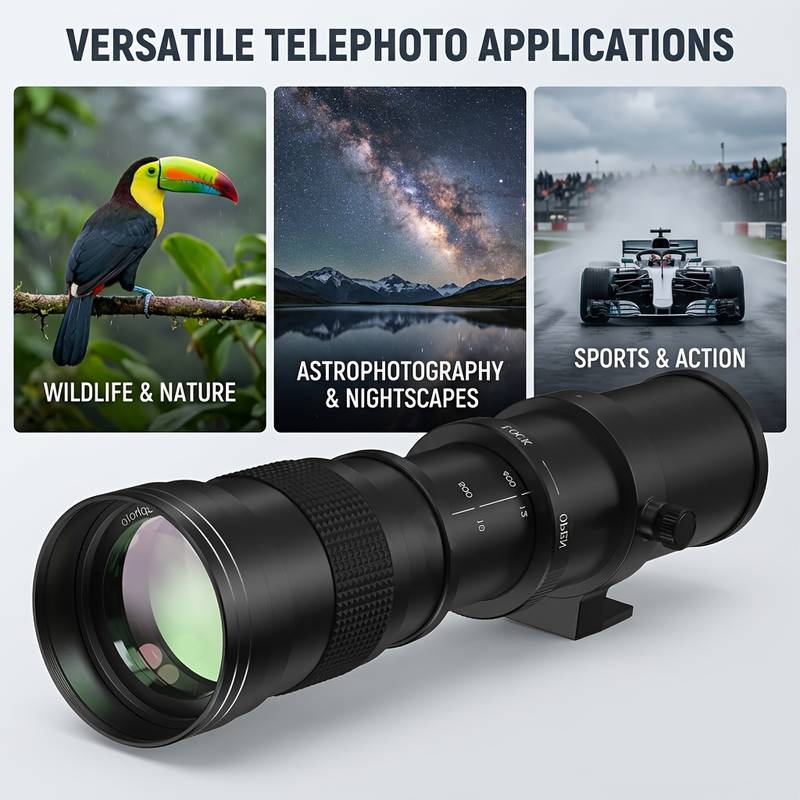 420-800mm F8.3 フルフレーム中望遠ズームレンズ - Macro Photography Lighting Kit のレビューと価格