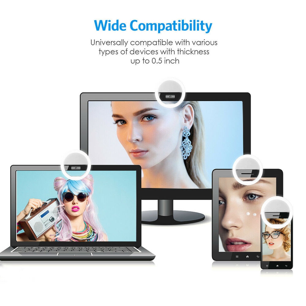 USB充電式LEDセルフィーリングライト、携帯電話レンズ用L - Photography Lighting Effects のレビューと価格
