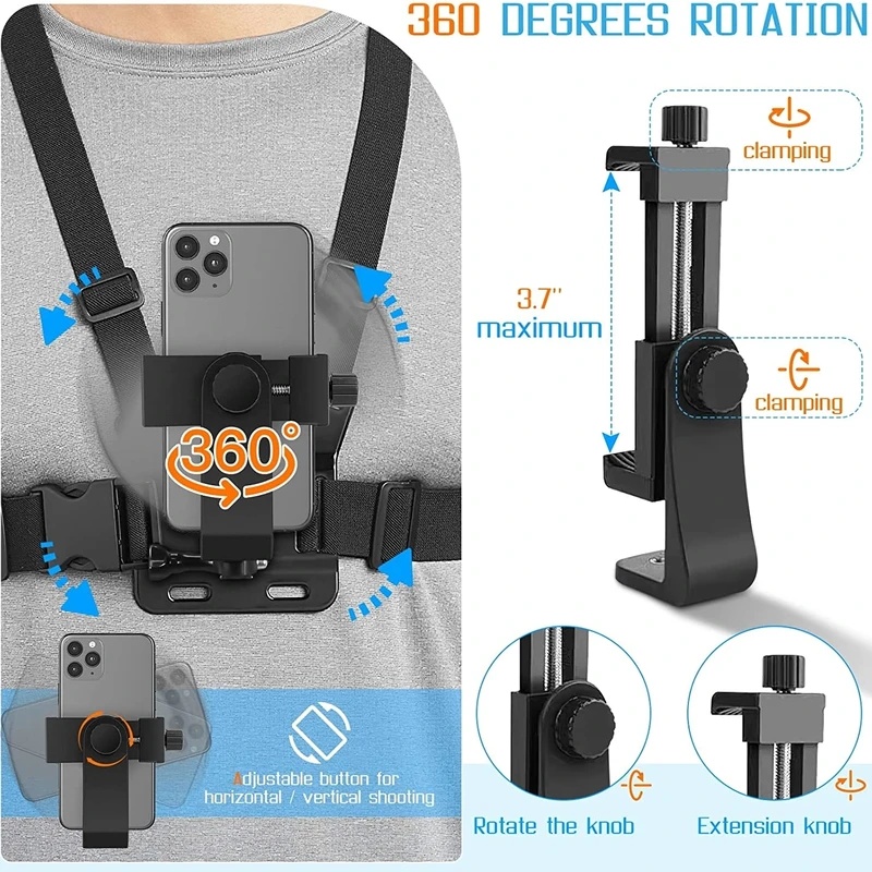 iPhone 14用スマホチェストストラップマウントベルト、 - Gopro Action Camera Hero 12 Black のレビューと価格