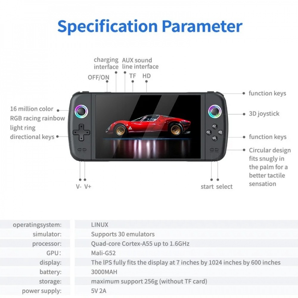 M27 7インチIPSスクリーン ハンドヘルドゲーム機 エミ - Photography Lightning のレビューと価格
