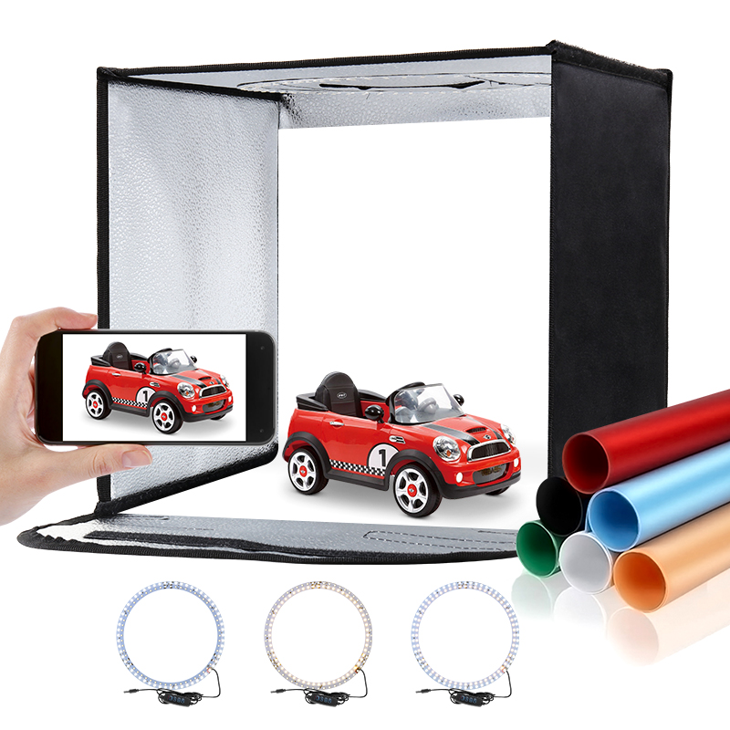折りたたみ式フォトスタジオライトボックス、LEDライトリング - Photography Lighting And Backdrop Kits のレビューと価格