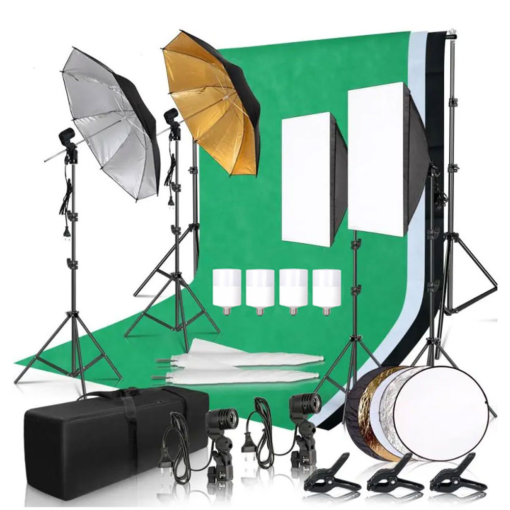 写真撮影用ソフトボックス照明キット、2.6x3m背景フレーム - Photography Lighting And Backdrop Kits のレビューと価格